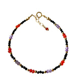 Carnelian, Amethyst, and Black Spinel Stacking Bracelet
