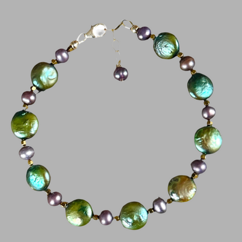 Naiad Coins Green Pearl Bracelet