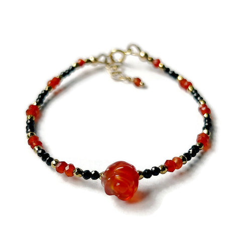 Frida Red Agate and Black Spinel Bracelet