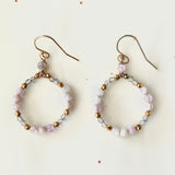 Tanzanite and Labradorite Small Circle Hoop Earrings