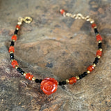 Frida Red Agate and Black Spinel Bracelet