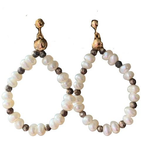 Pearl and Pyrite Hoops