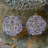 Cluster Earrings with Two Tone Lavender Zircon