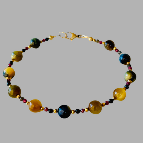 Shauna Tiger Eye and Garnet  Bracelet