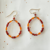 Garnet and Carnelian Medium Hoop Earrings