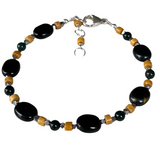 Leo: Blue Tiger Eye, Bloodstone, Yellow Jasper, and Hematine Bracelet