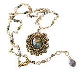 Sylvie Labradorite and Green Tourmaline Botanica Amulet