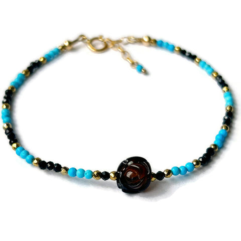 Frida Turquoise and Black Spinel Bracelet