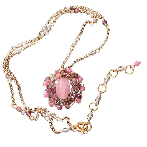 Rose Quartz Snowflake Amulet