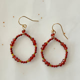 Garnet and Red Jasper Hoop Earrings