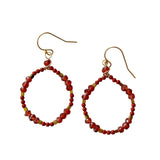 Garnet and Red Jasper Hoop Earrings