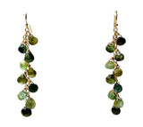Green and Blue Tourmaline Ombre Drops