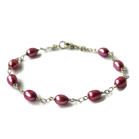 Taryn Pink Pearl Bracelet