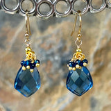 London Blue Marquise Pendant Earrings with Blue Kyanite Fringe Top