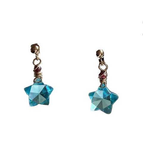 Swiss Blue Star Earrings