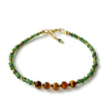 Tiger Eye and Moss Agate Beaded Bracelet