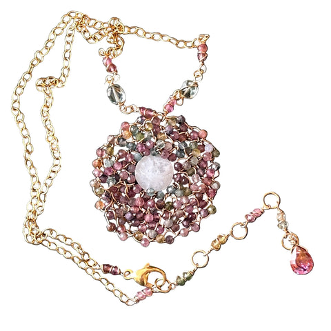 Tourmalina Moonstone and Pink and Pastel Tourmaline Joy Amulet