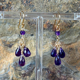 Amethyst Triplet Teardrop Earrings