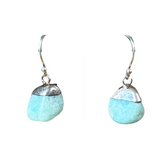 Aquamarine Sterling Silver Nugget Earrings