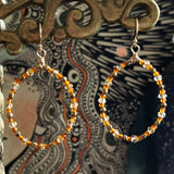 Citrine Sun Oval Hoop Earrings