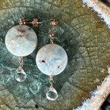 Aquamarine Coin Earrings