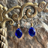 Blue Cobalt Quartz Studio Drops Earrings