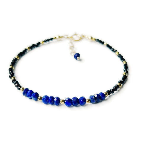 Lapis Lazuli and Black Spinel Bracelet