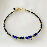 Lapis Lazuli and Black Spinel Bracelet