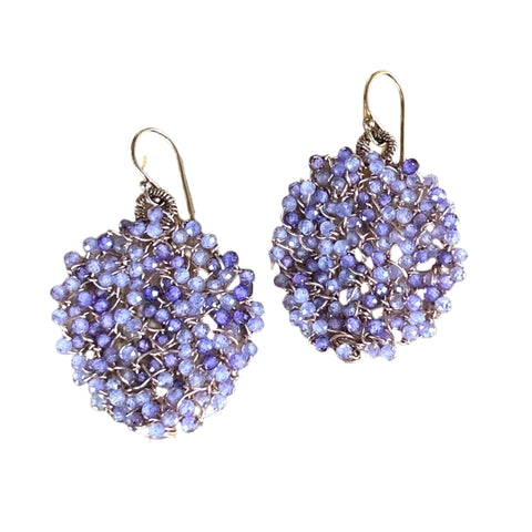 Cluster Earrings with Two Tone Lavender Zircon