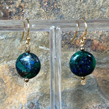 Malachite Coin Earrings