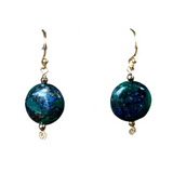 Malachite Coin Earrings