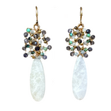 Moonstone Ocean Long Tear Earrings