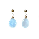 faceted white opal pendants  on 14k gold filled ball and post earrings