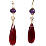 Pink Rubellite Grande Tears with Amethyst