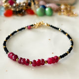 Ruby and Black Spinel Bracelet