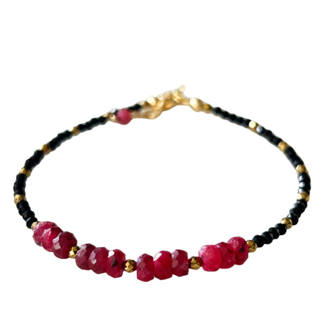 Ruby and Black Spinel Bracelet