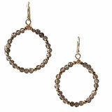 Smoky Quartz Hoop Earrings