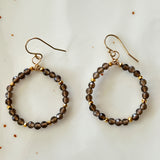 Smoky Quartz Hoop Earrings