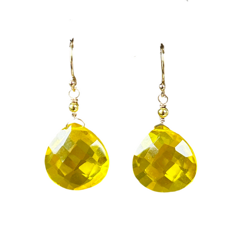 Lemon Quartz Pendant Earrings