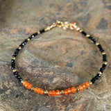 Carnelian and Black Spinel Bracelet