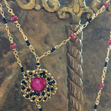 Rubeena: Ruby and Black Spinel Amulet
