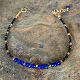 Lapis Lazuli and Black Spinel Bracelet