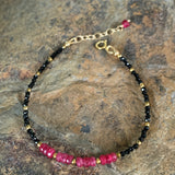 Ruby and Black Spinel Bracelet